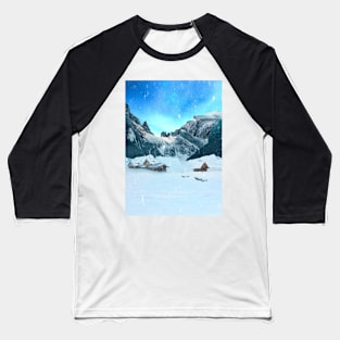 Snowy Cabins Baseball T-Shirt